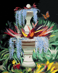Zuty - Paint by Numbers - FOUNTAIN, FLOWERS AND BUTTERFLY (D. RUSTY