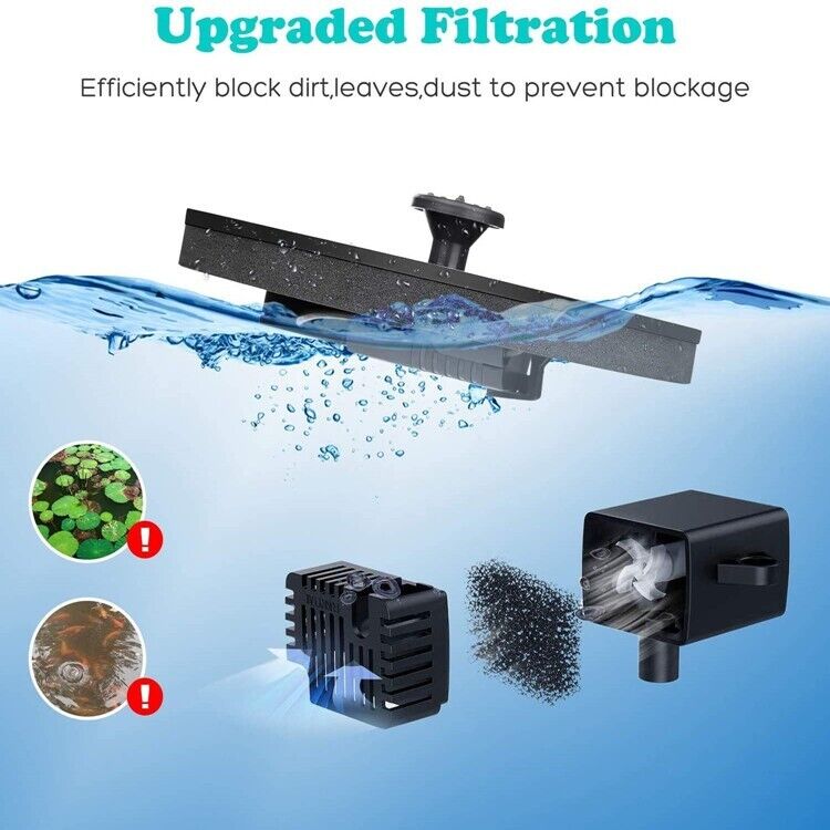 Solar Power Bird Bath Fountain Pump Upgrade 1.4W Solar Fountain With 4