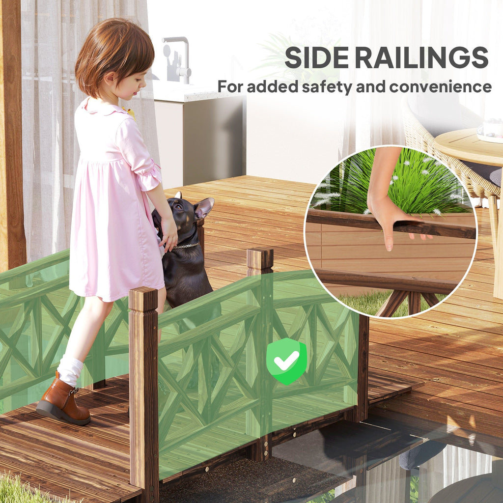 5 ft. Wooden Garden Bridge Footbridge for Backyard Ponds, Creeks,