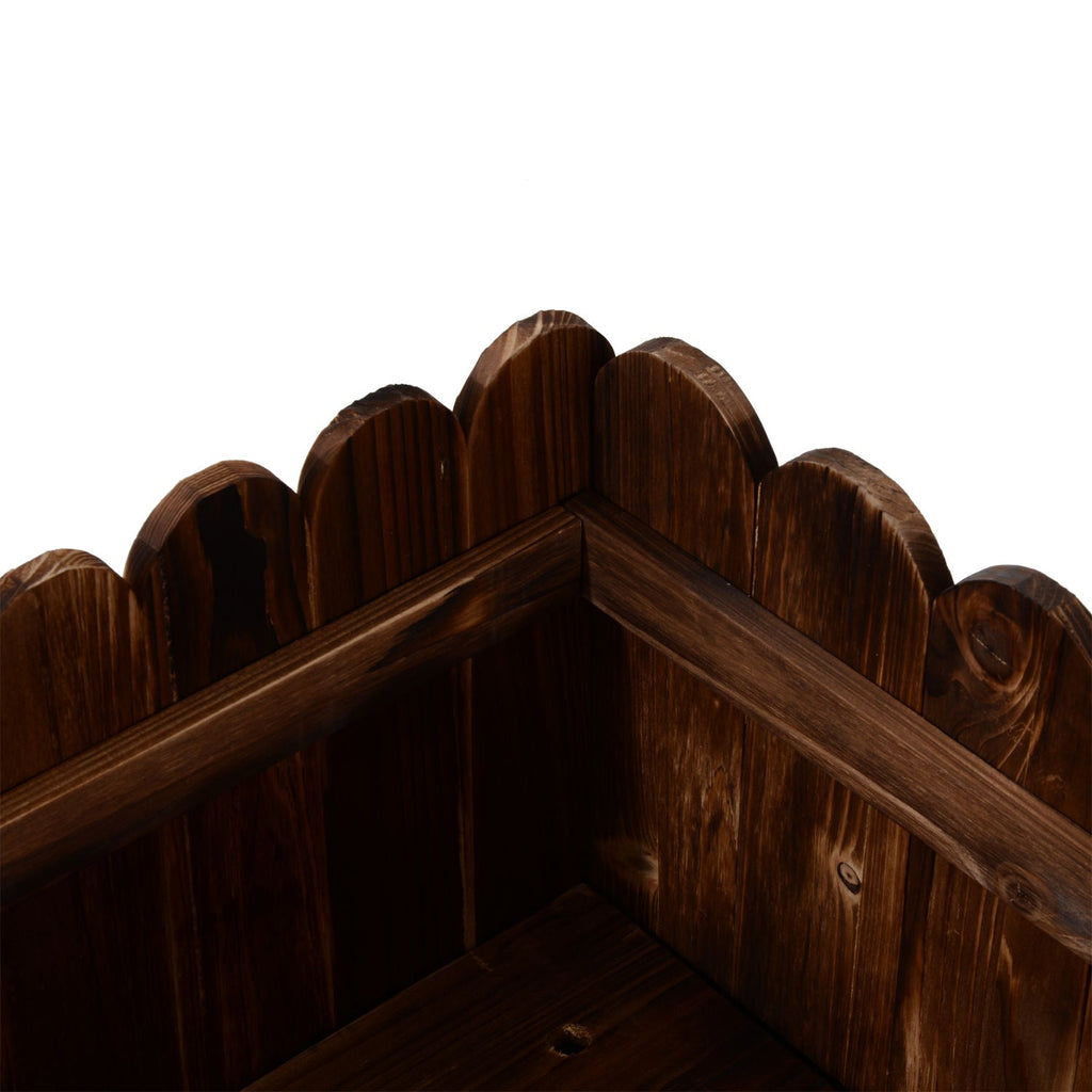 40" x 16" x 12" Raised Planter Box Garden Scalloped Edge Wooden