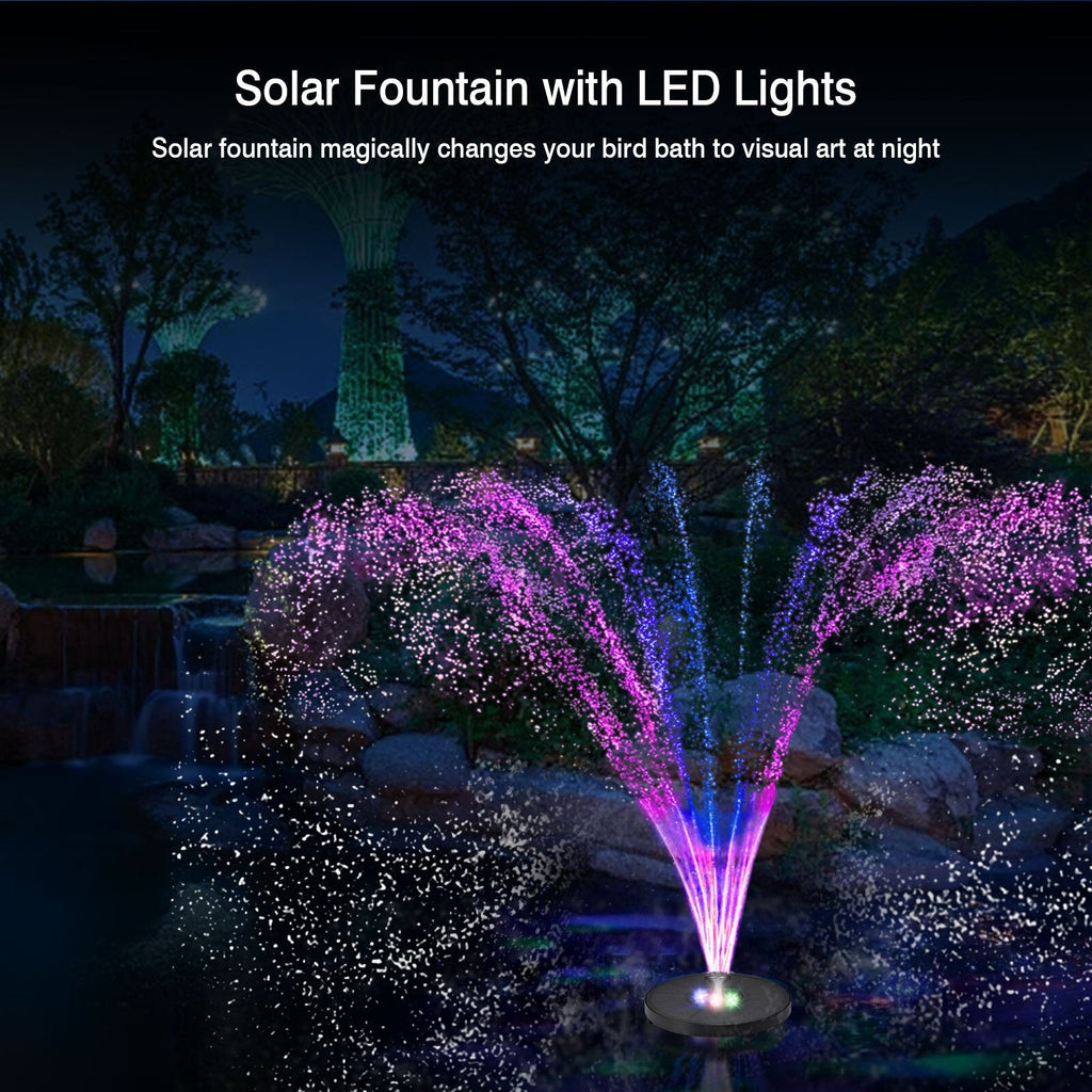 Solar Fountain Colorful LED Lights Swimming Pools Fountain Garden Pool