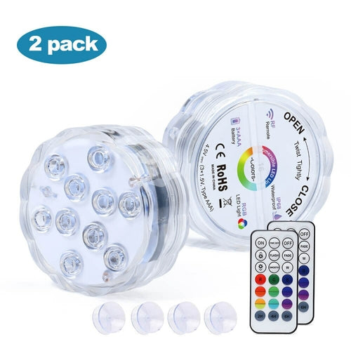GFLAI IP68 Waterproof Multi Color Submersible LED Lights Underwater