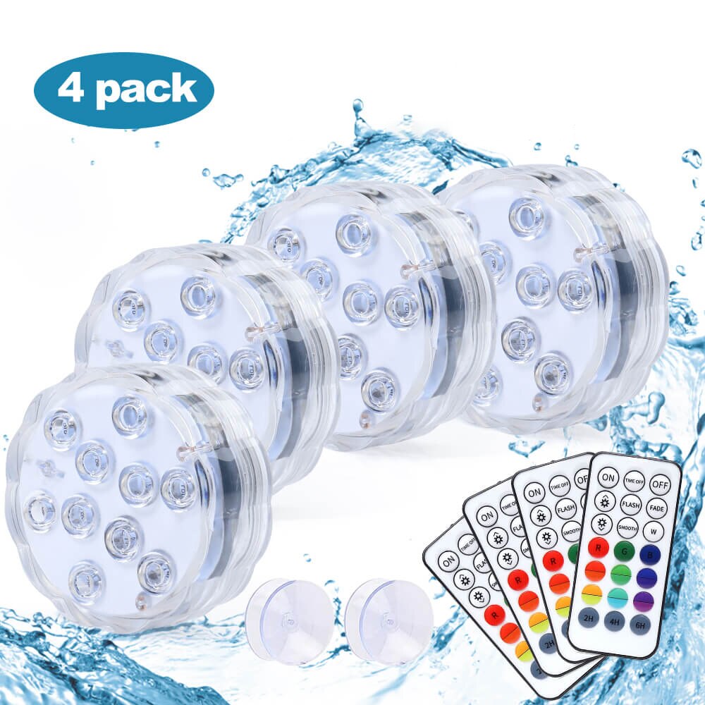 GFLAI IP68 Waterproof Multi Color Submersible LED Lights Underwater