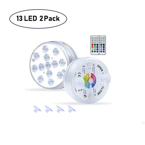 16 Colors Pool Lights Submersible 13 LED Light with Suction Cup for