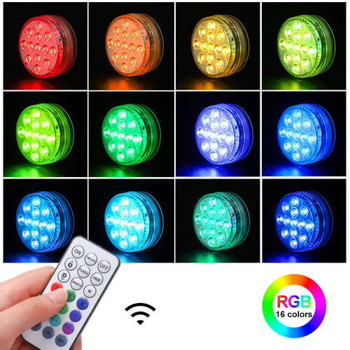 16 Colors Pool Lights Submersible 13 LED Light with Suction Cup for