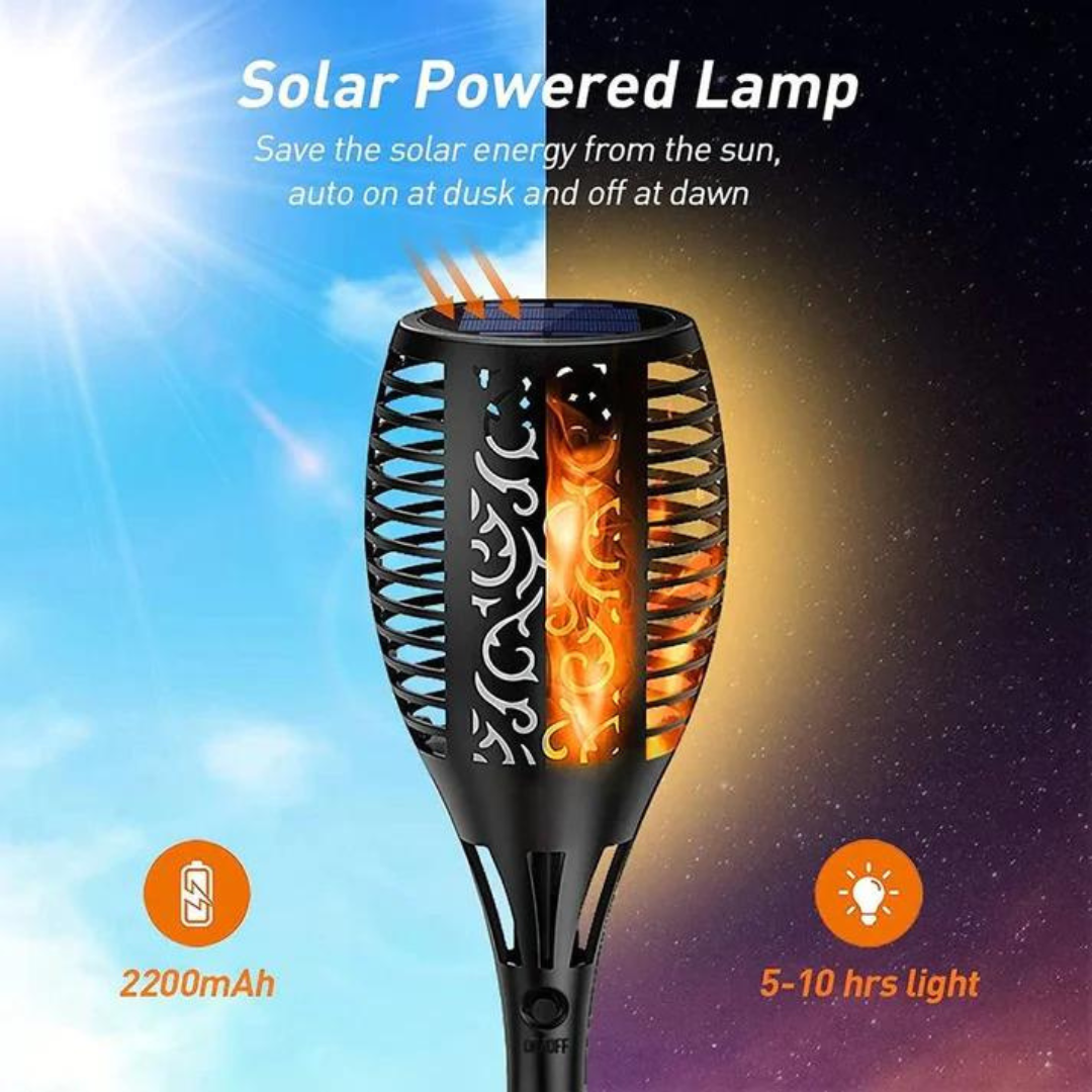 Solar 3 in 1 Garden Light 96LED Solar Flickering Mashaal Light