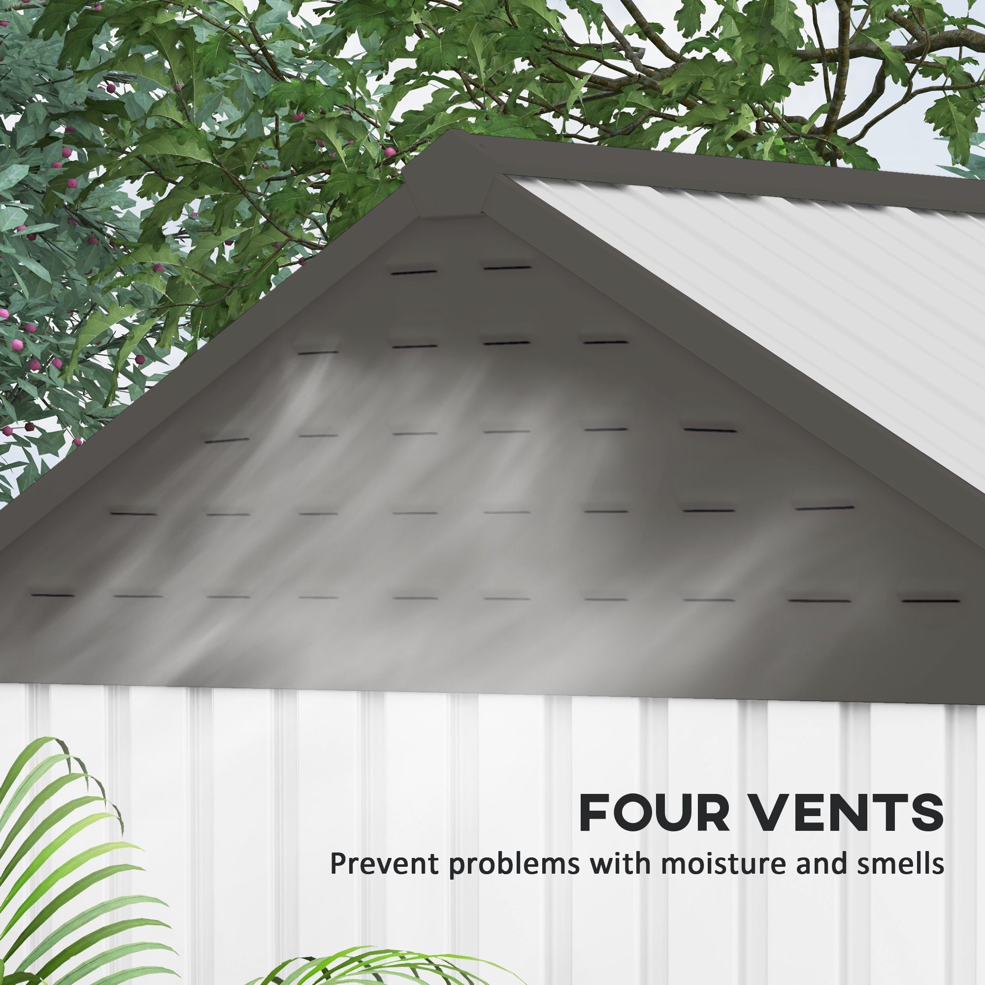 8' x 6' Metal Garden Storage Shed, Extra Large Outdoor Tool Storage
