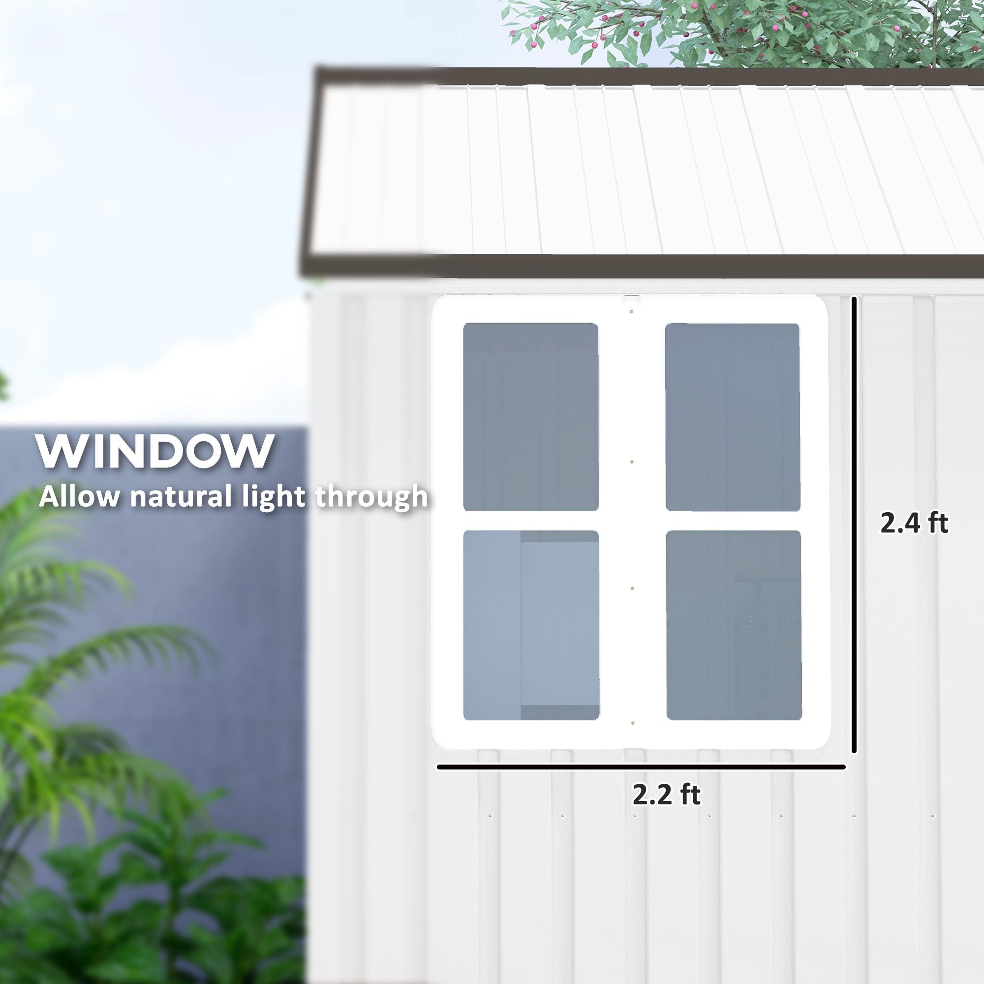 8' x 6' Metal Garden Storage Shed, Extra Large Outdoor Tool Storage