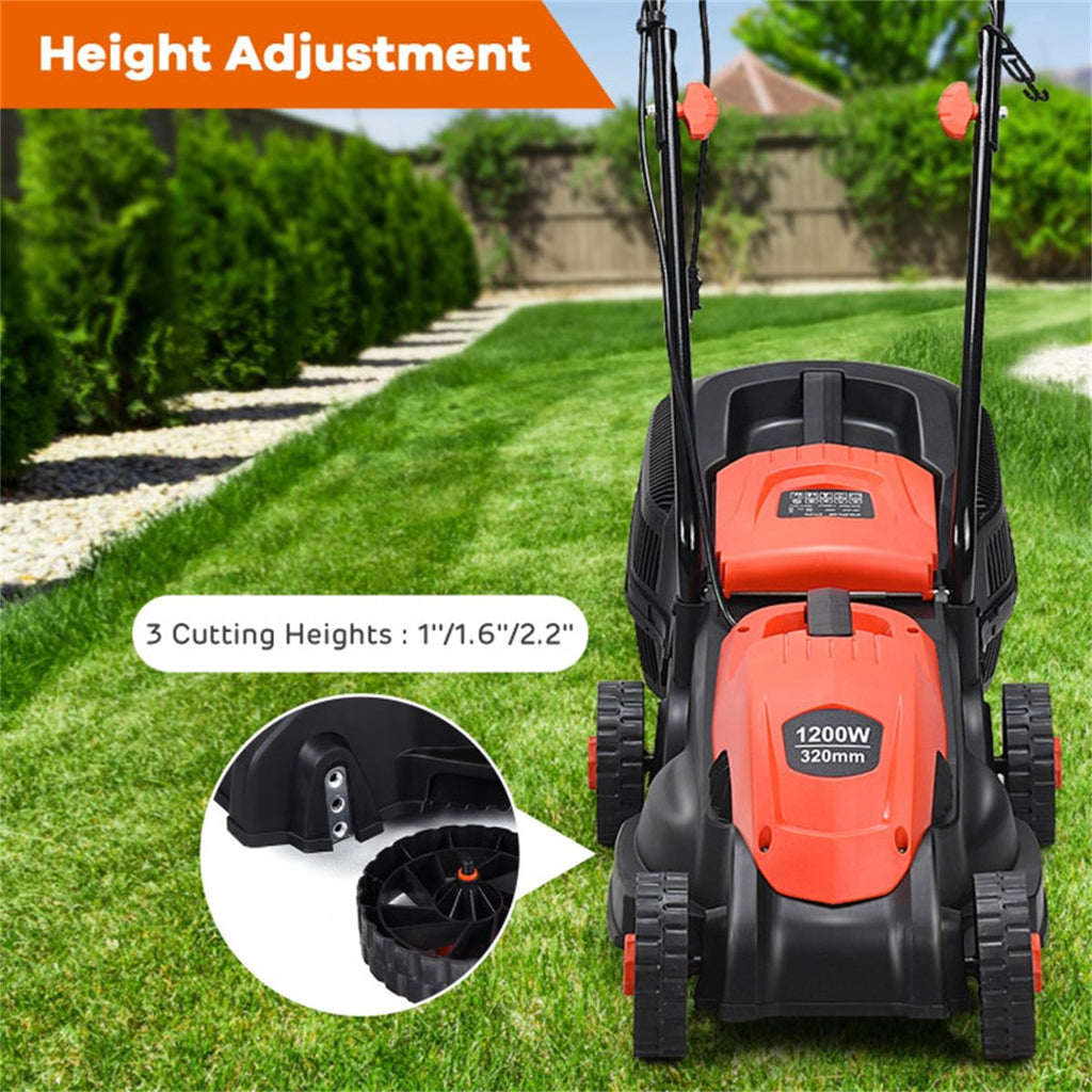 13-Inch Electric Lawn Mower with 8 Gal Grass Collection Box, 3