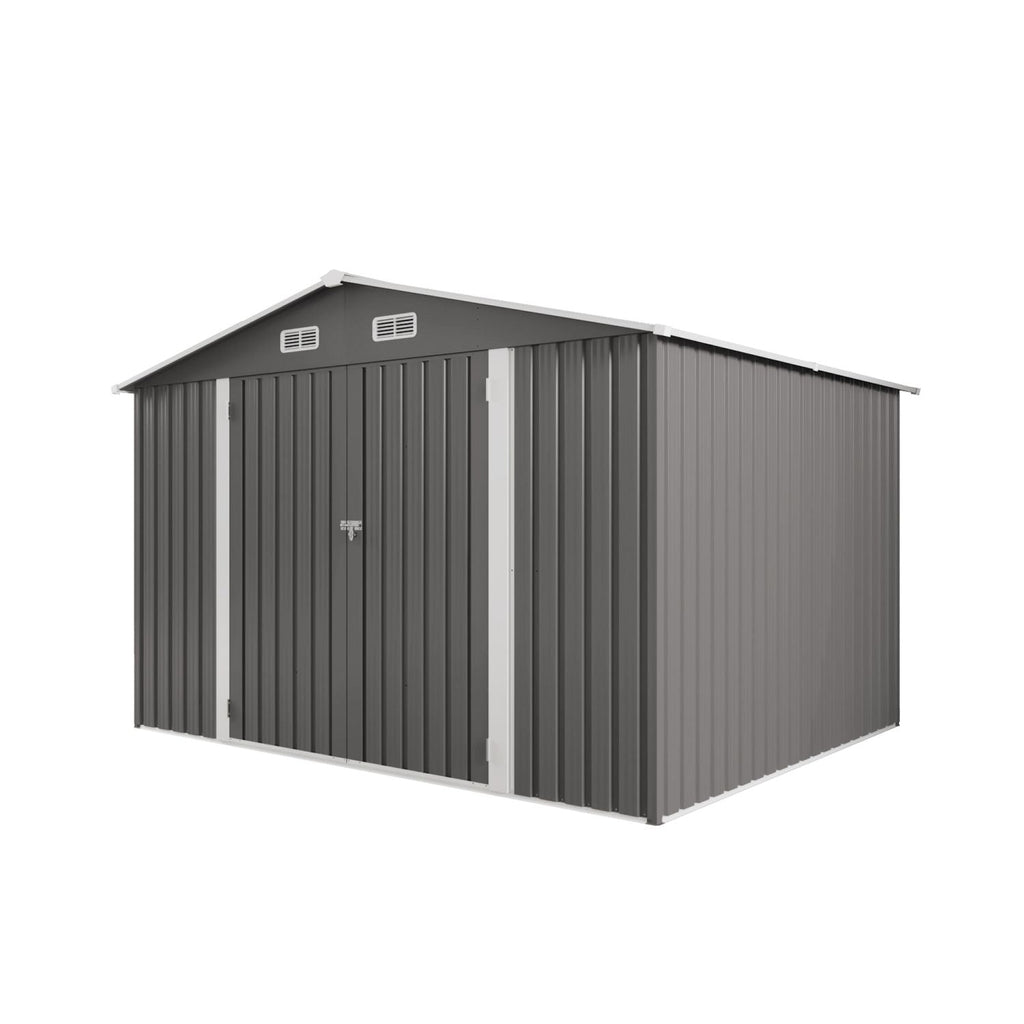 10 x 8 FT Outdoor Storage Shed, Large Metal Storage Shed, Lockable