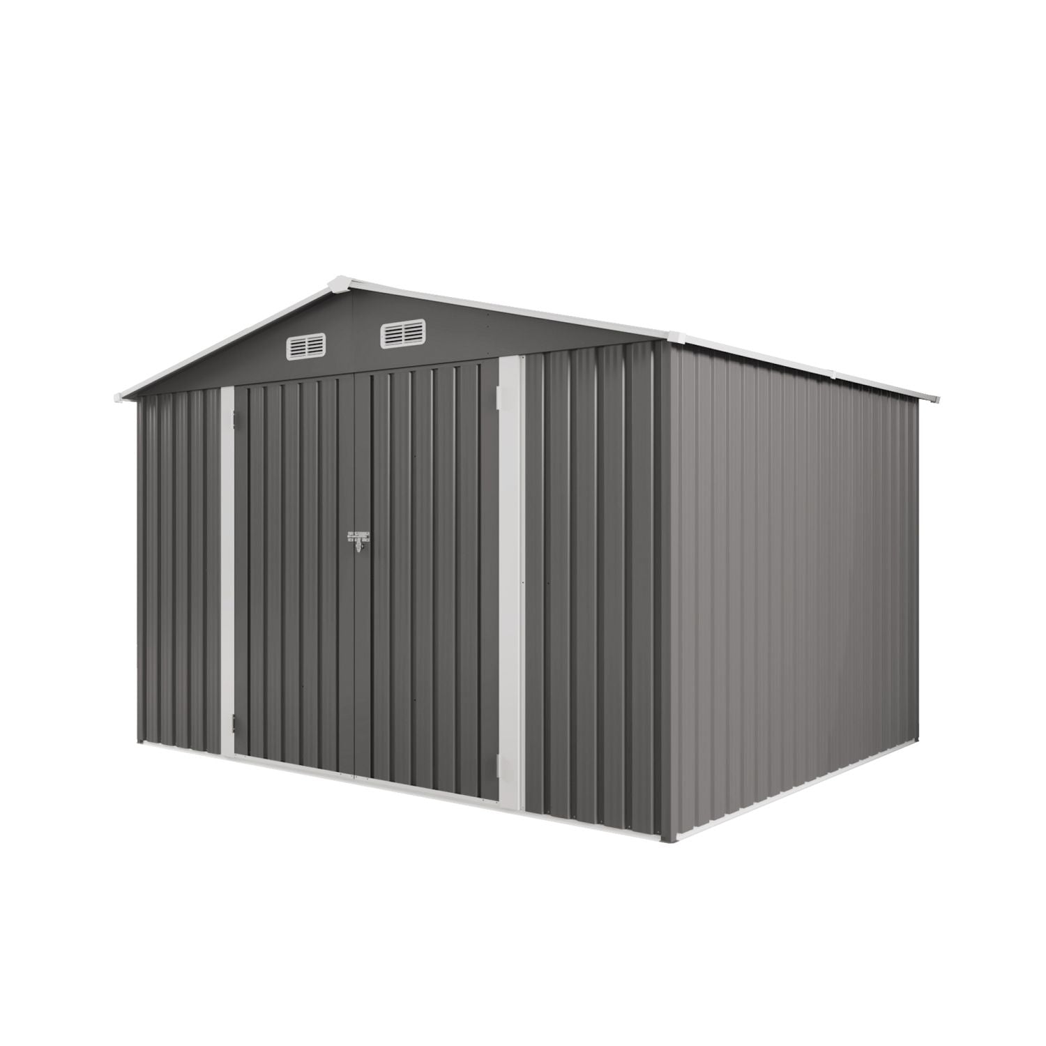 10 x 8 FT Outdoor Storage Shed, Large Metal Storage Shed, Lockable