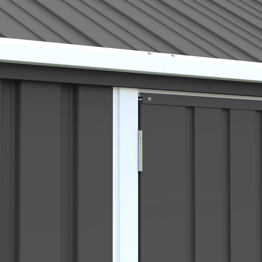 8' x 6' Metal Garden Storage Shed, Extra Large Outdoor Tool Storage