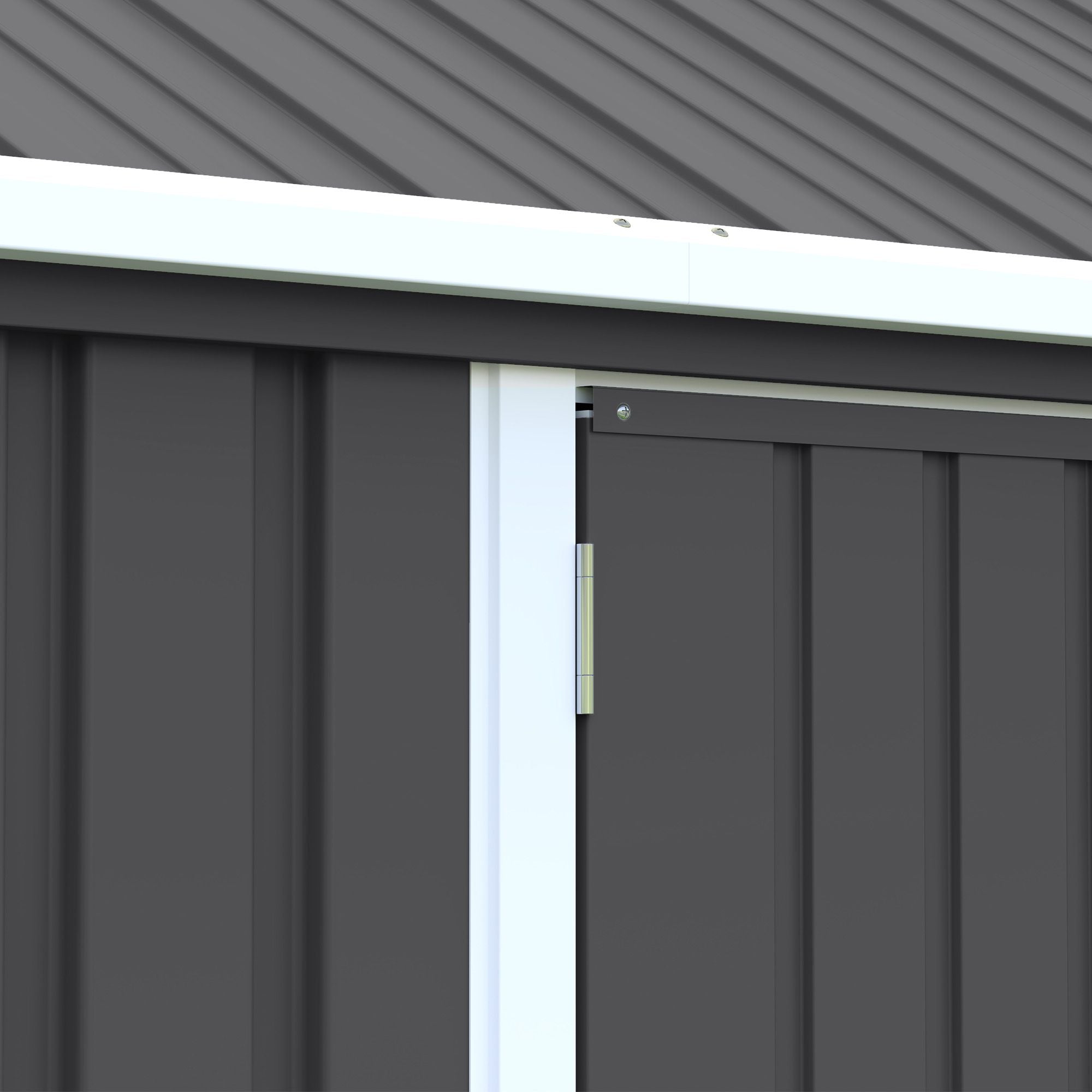 8' x 6' Metal Garden Storage Shed, Extra Large Outdoor Tool Storage