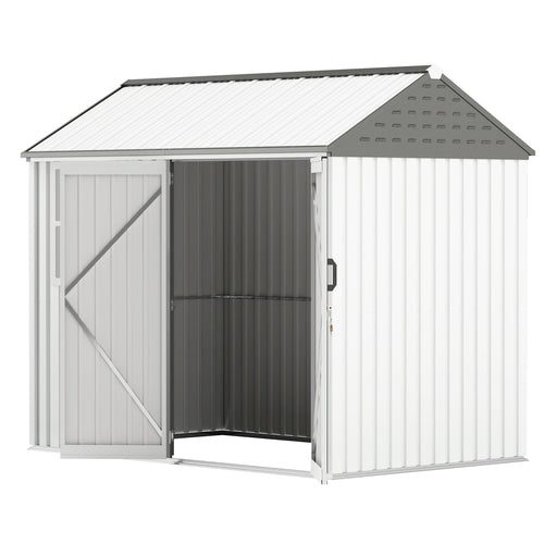 8' x 6' Metal Garden Storage Shed, Extra Large Outdoor Tool Storage