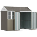 8' x 6' Metal Garden Storage Shed, Outdoor Tool Storage House with