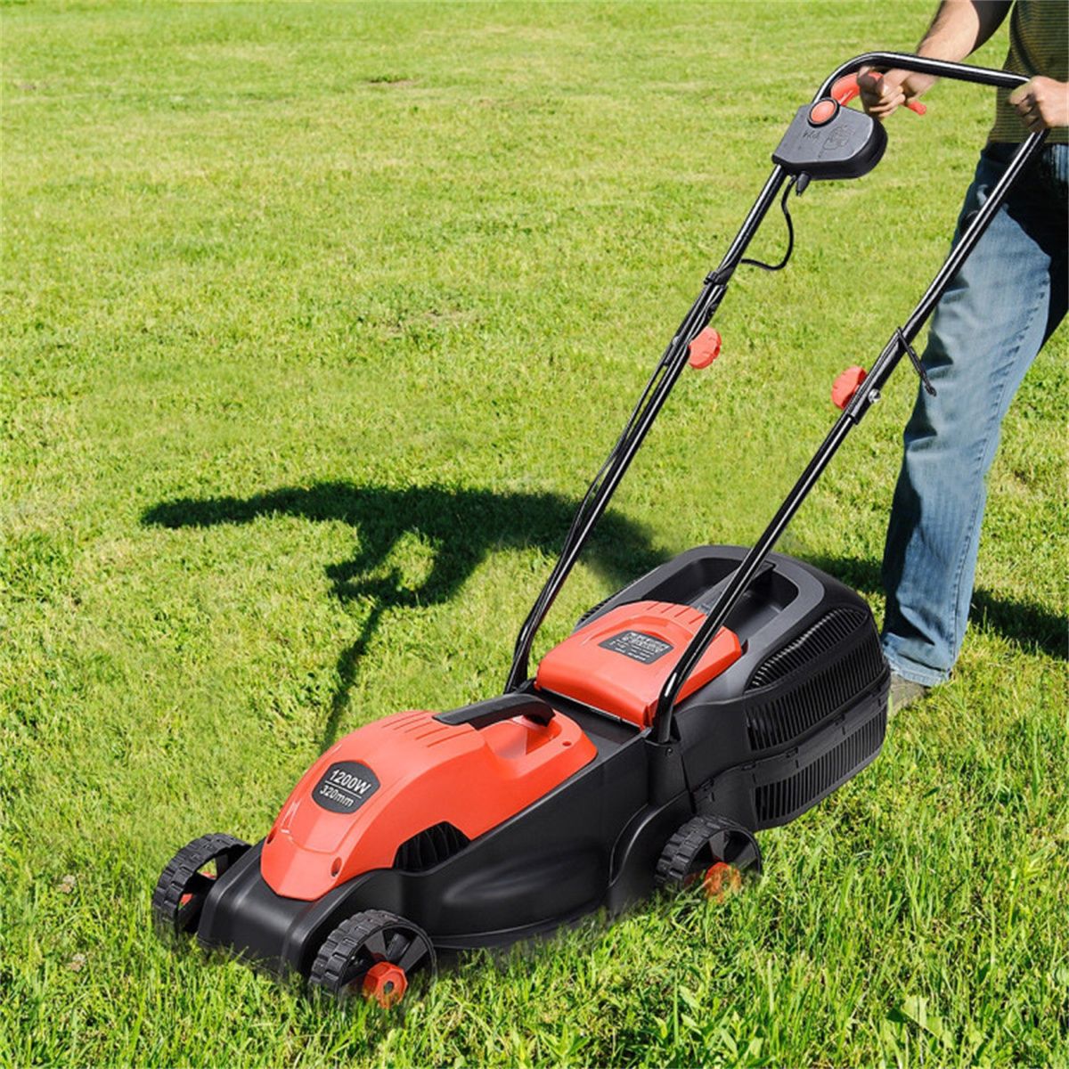 13-Inch Electric Lawn Mower with 8 Gal Grass Collection Box, 3