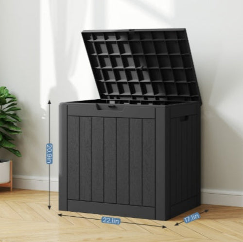 Deck Box With 31 Gallon Capacity, Weatherproof Resin Lockable Outdoor