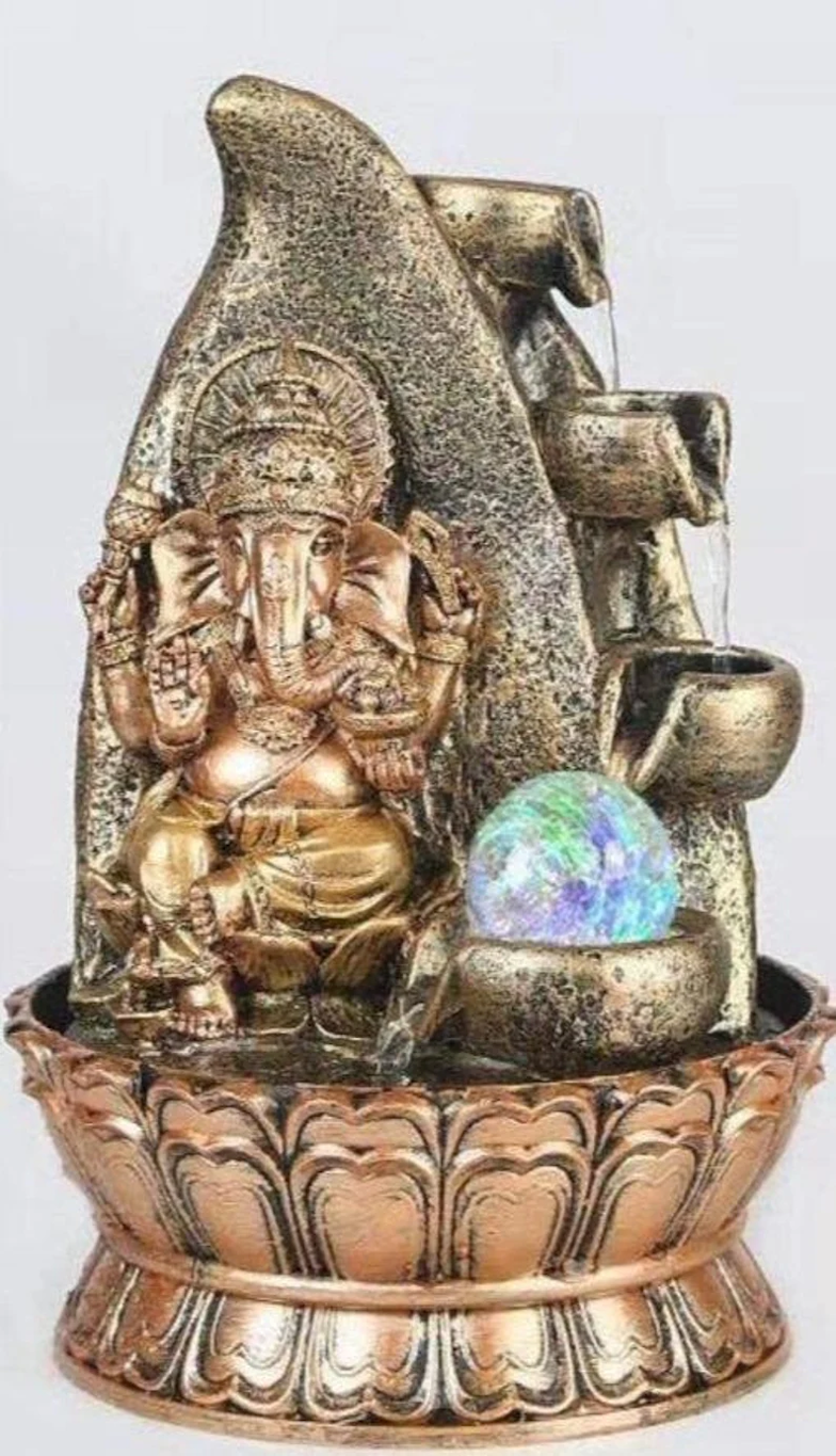 Ganesha LED Corner Handmade Waterfall Fountain